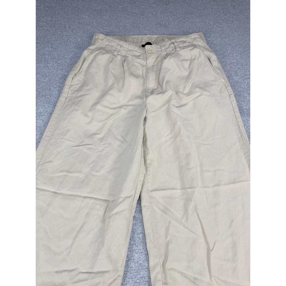 Quince Drapey Twill Pleated Trouser Oatmilk Beige Wide Leg Pants 8